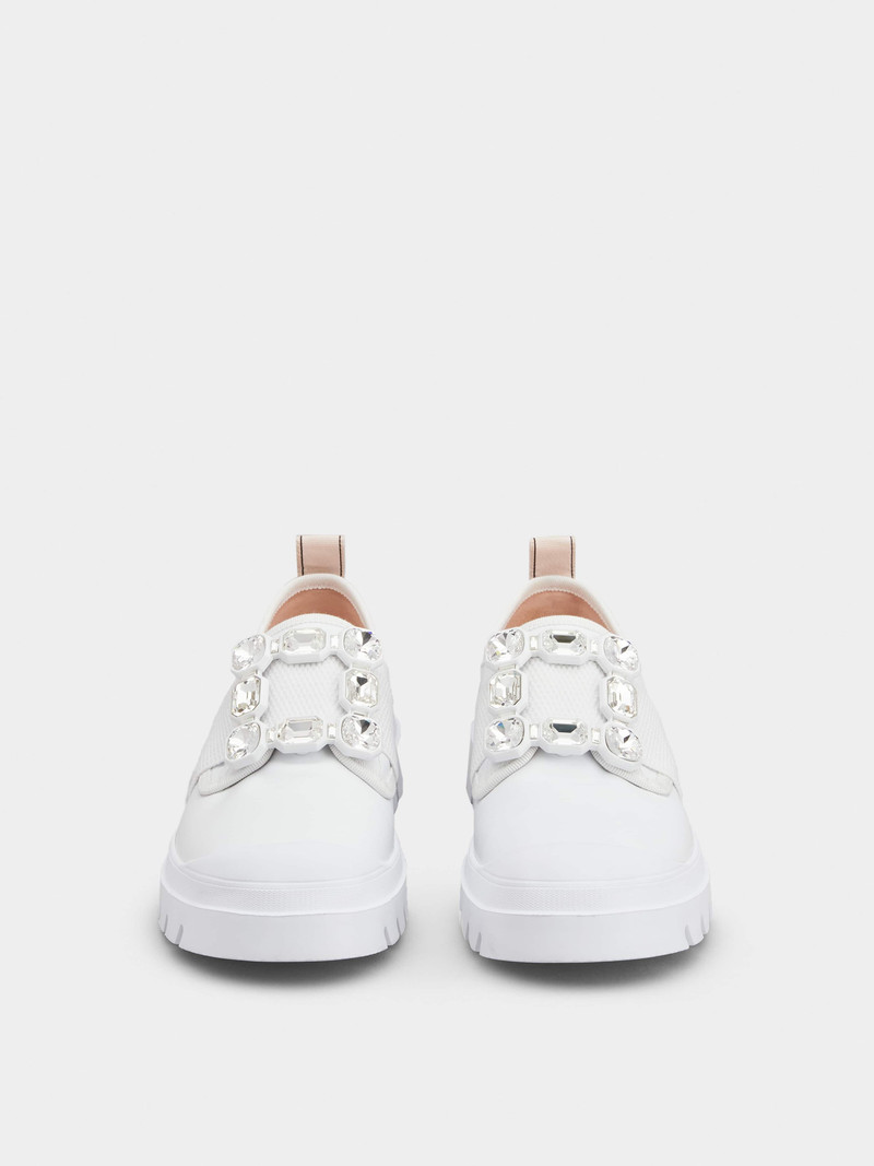 Walky Viv' Strass Buckle Sneakers in Leather 7