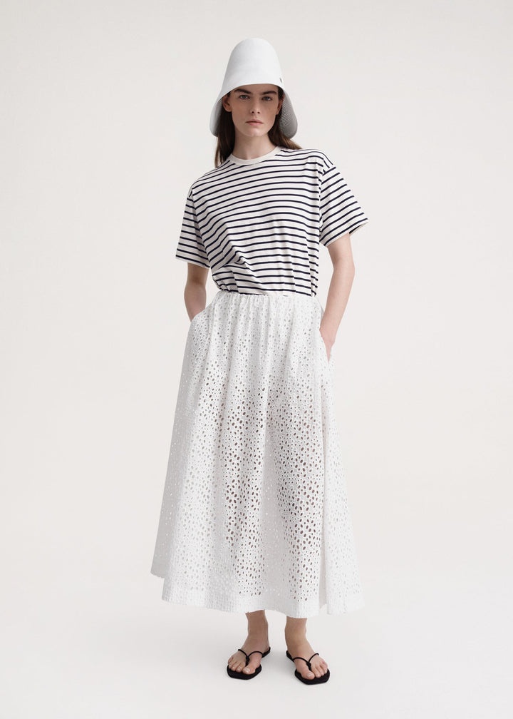 Straight cotton tee navy stripe - 2