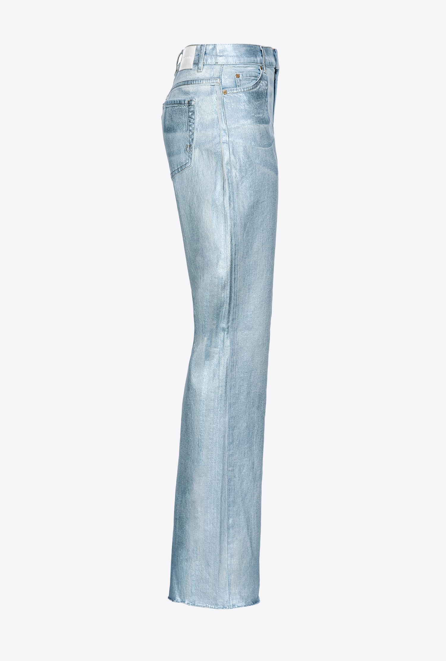 STRAIGHT-LEG SHINY DENIM JEANS - 7