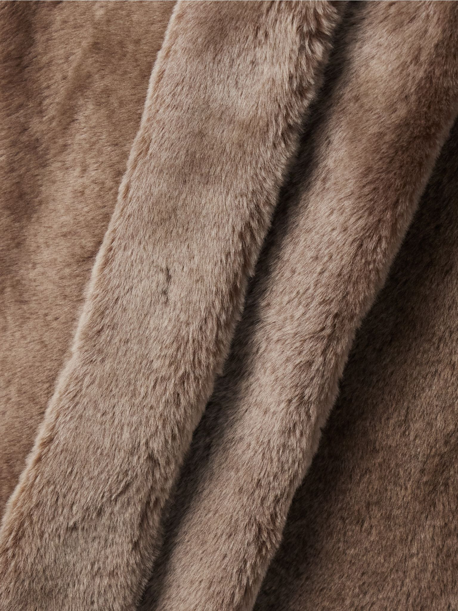 Lucja oversized belted shearling coat Brown - 4
