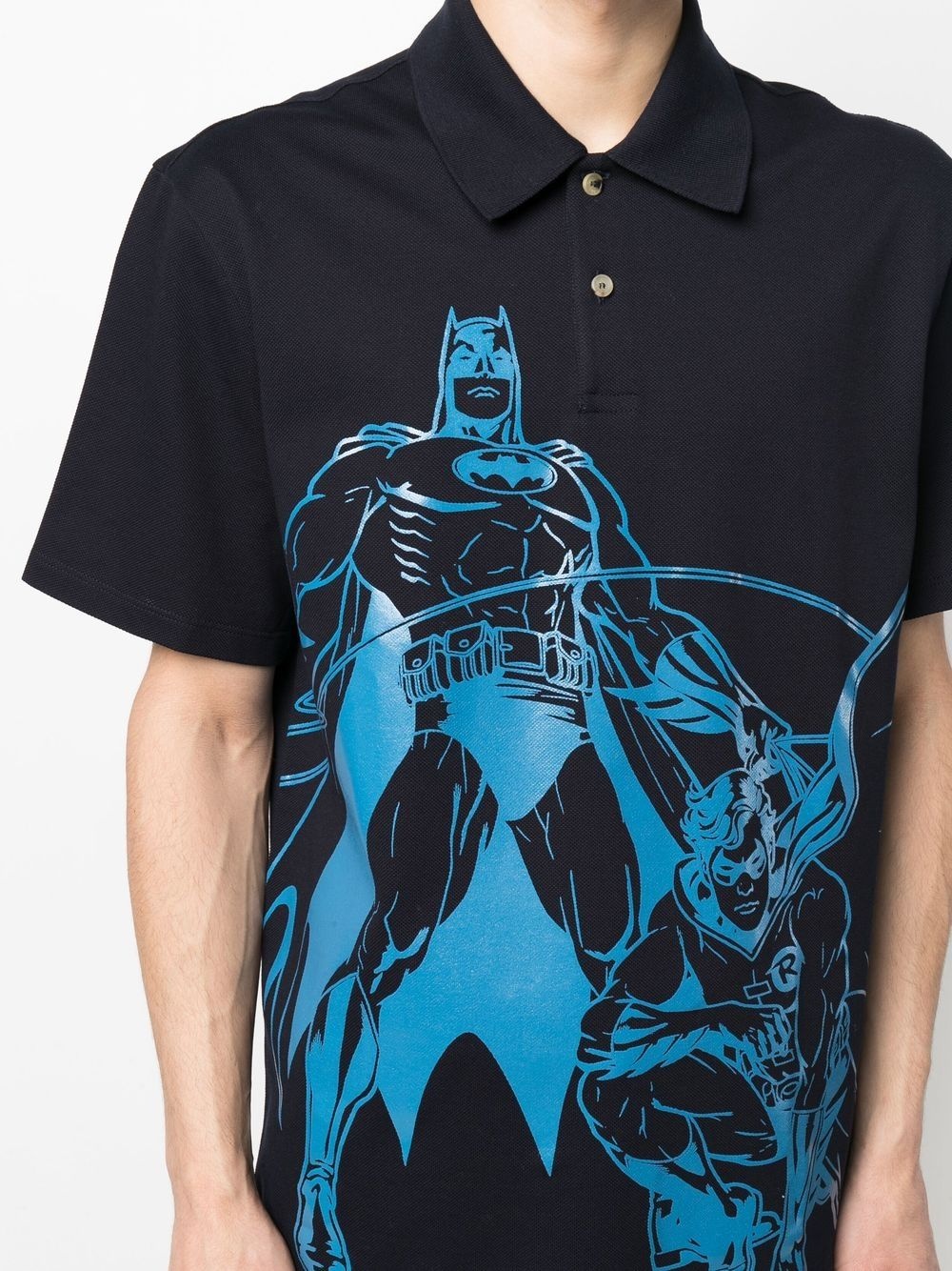 batman-print detail polo shirt - 5