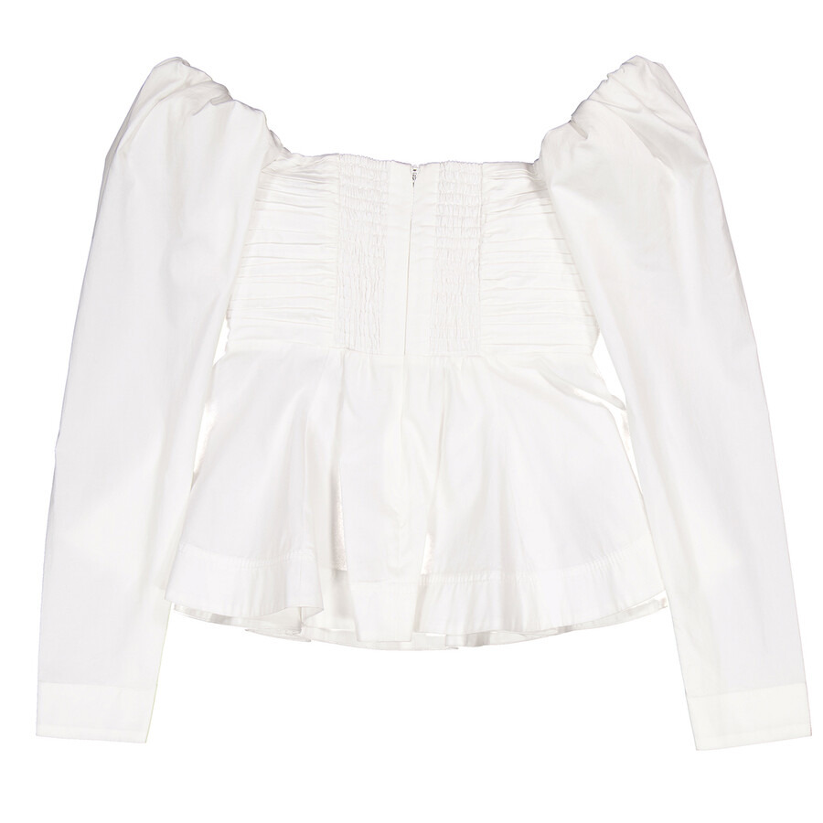 Aje Ladies Ivory Cotton Poplin Strapless Valentina Bow Top - 2