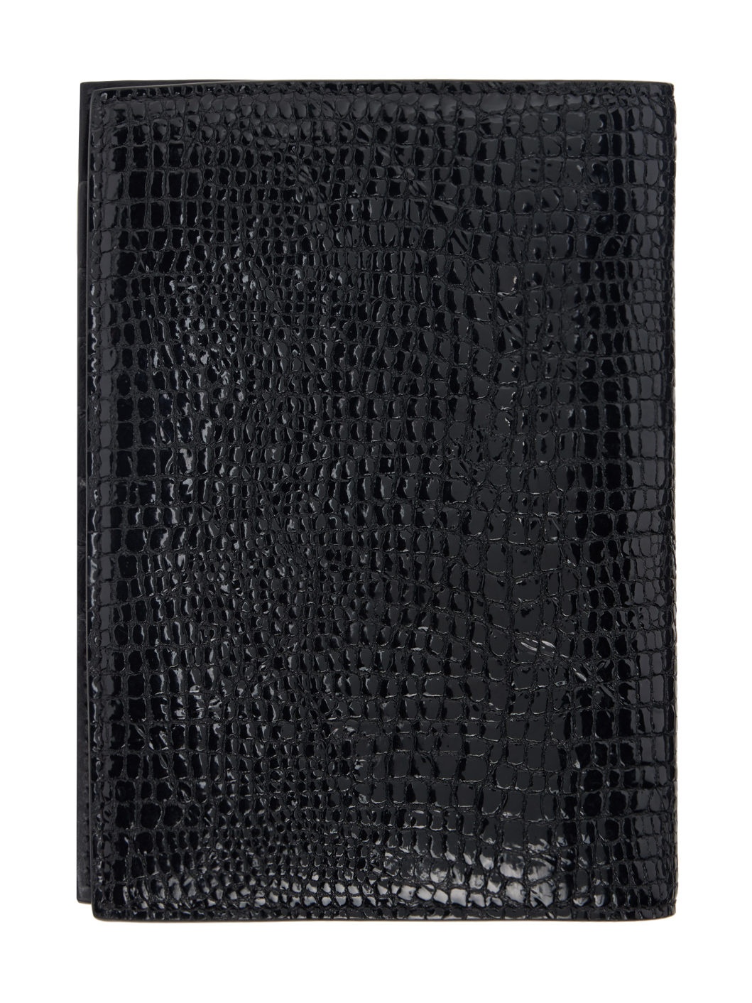 Black Leather T Line Passport Holder - 2