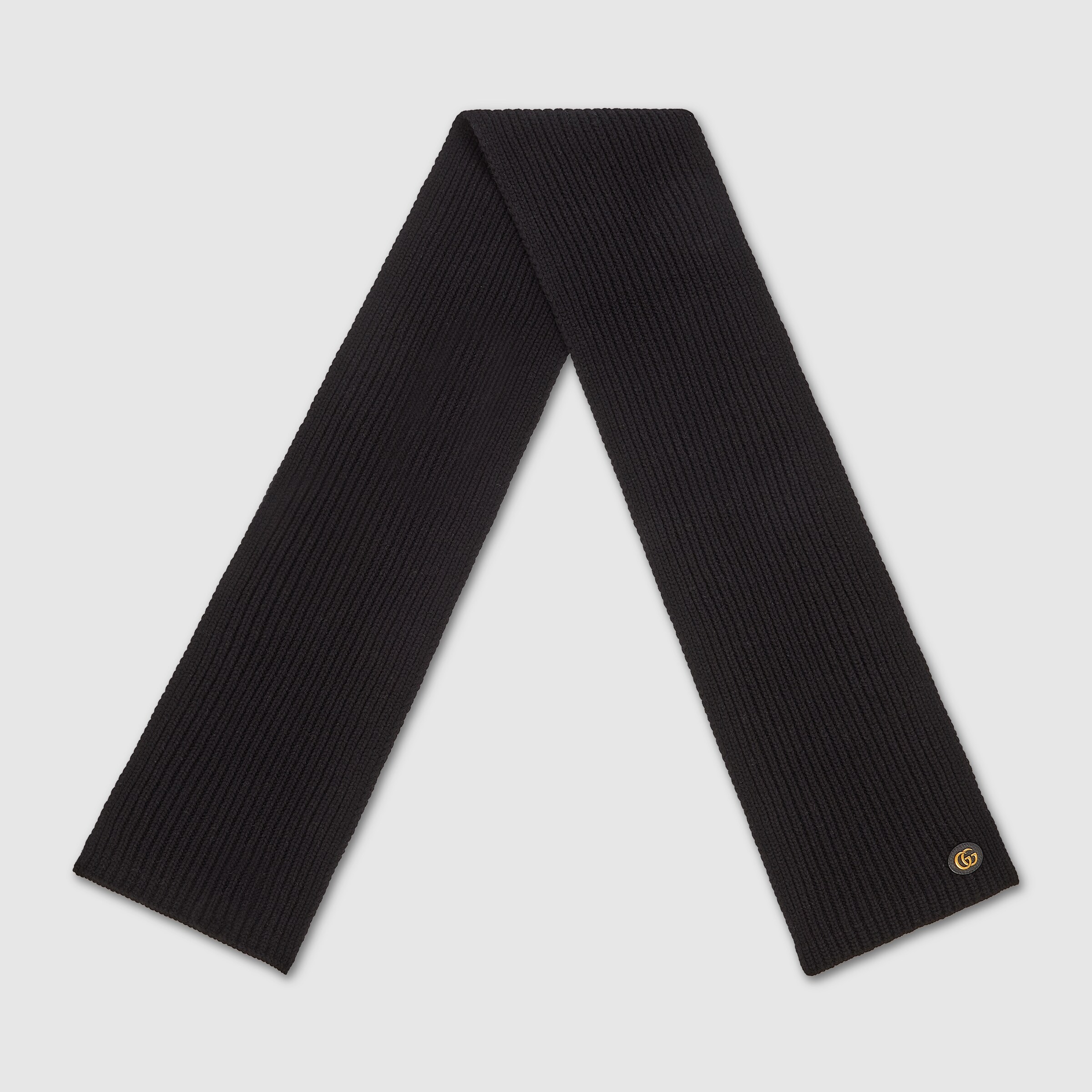 Wool cashmere scarf with patch - 2