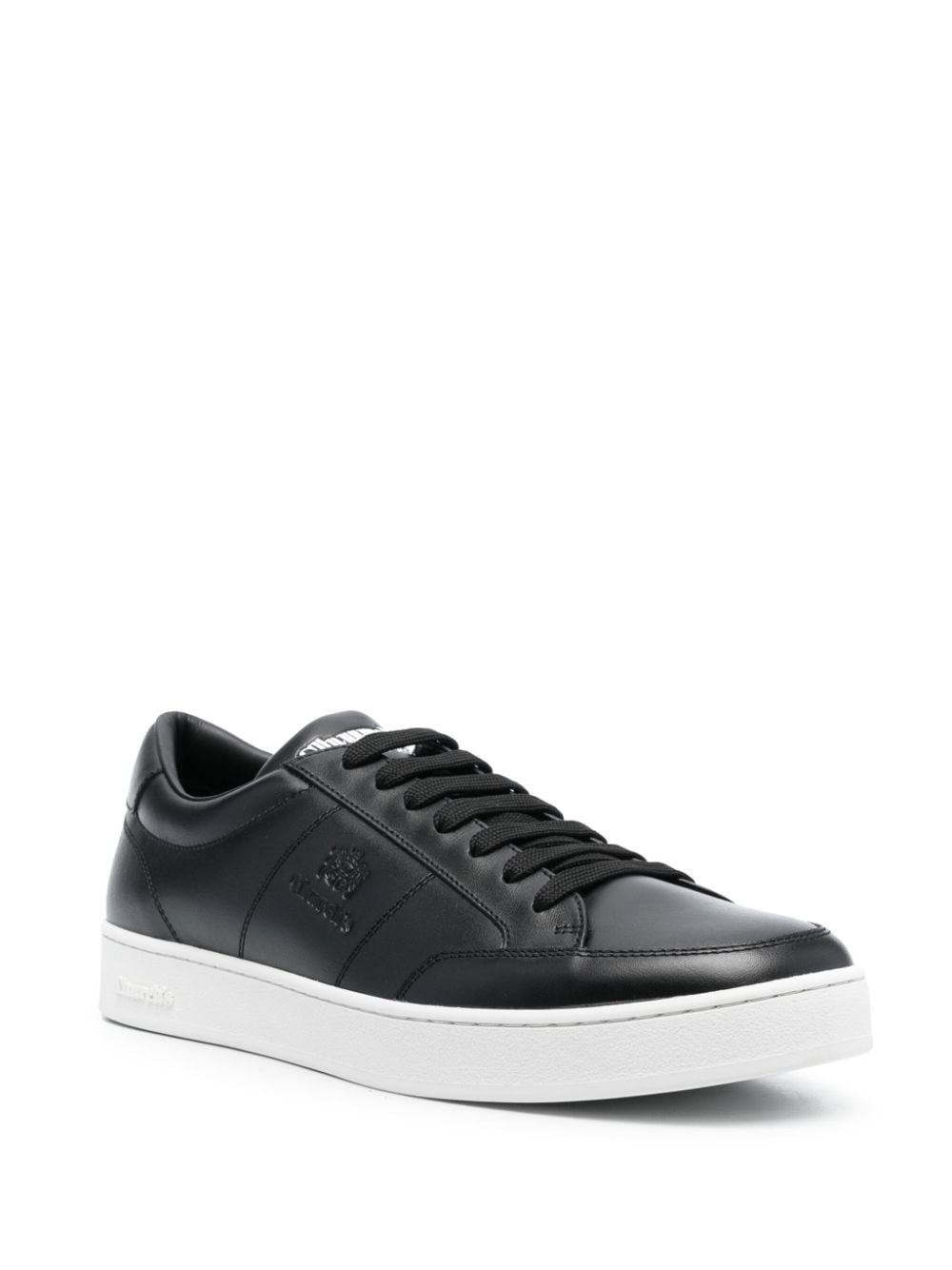 logo-debossed leather sneakers - 4