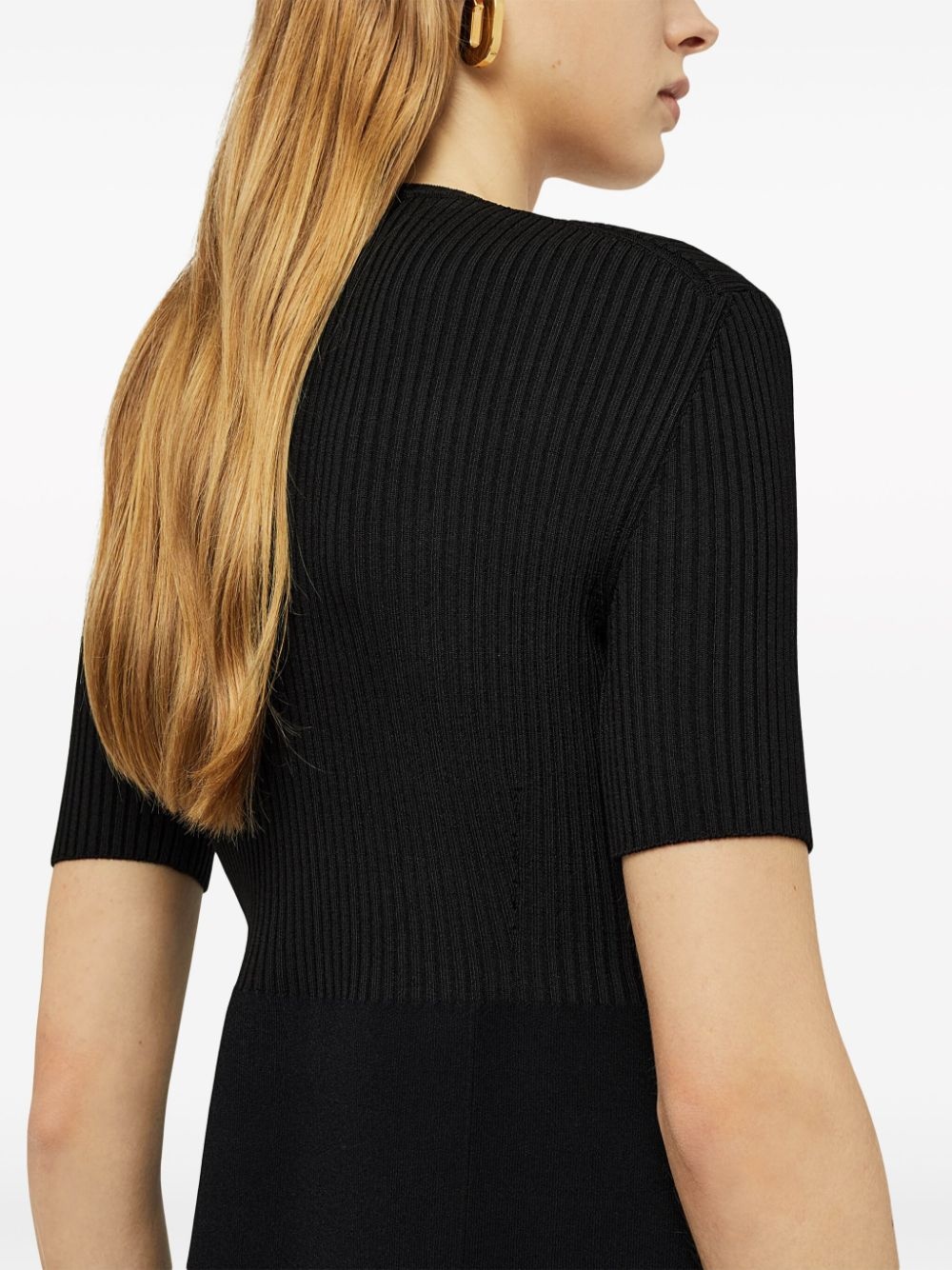 short-sleeve ribbed-knit T-shirt - 6