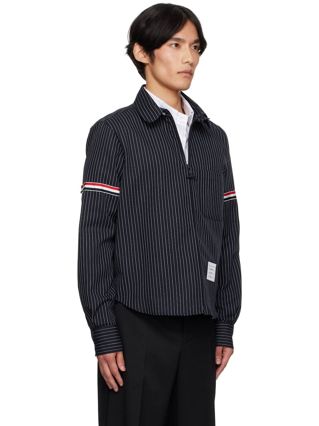 Navy Pinstripe Shirt - 2