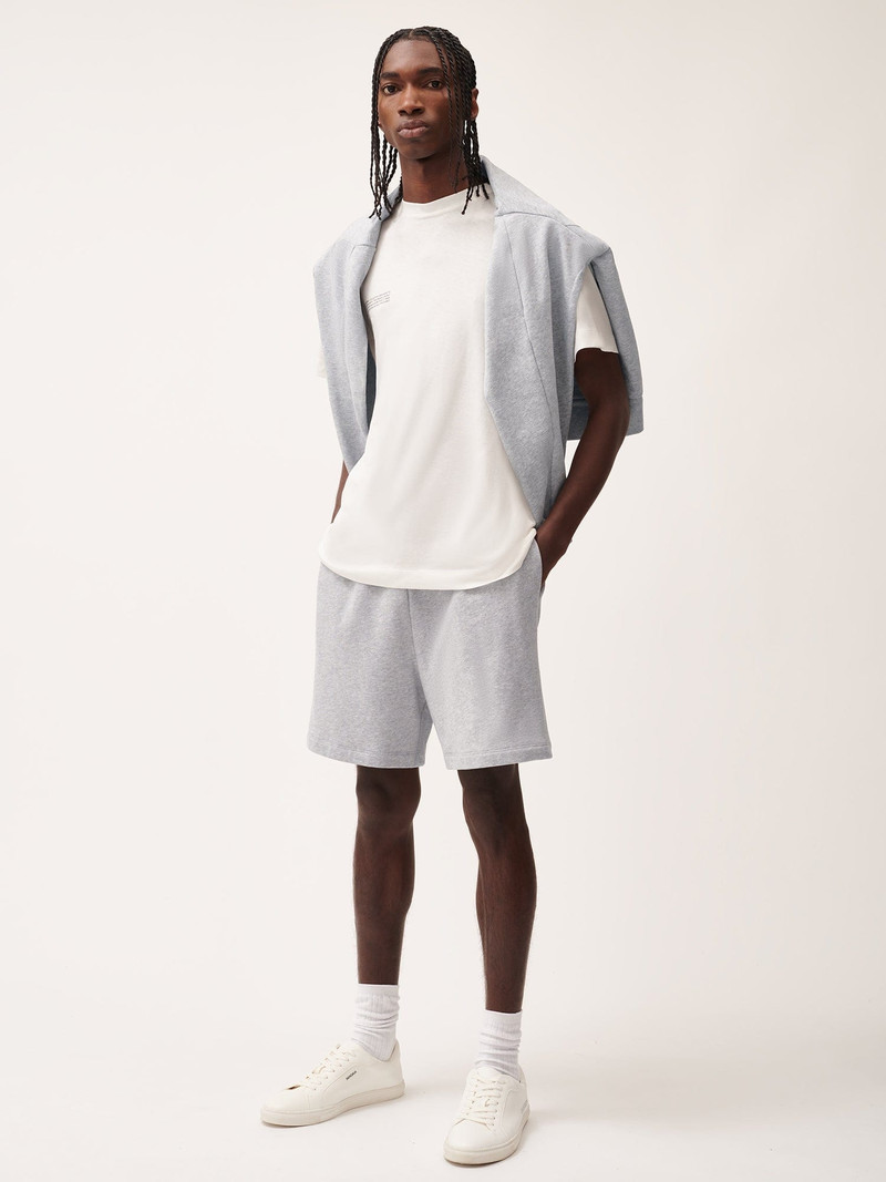 PANGAIA Mens 365 Midweight Mid Length Shorts - Grey-Marl outlook