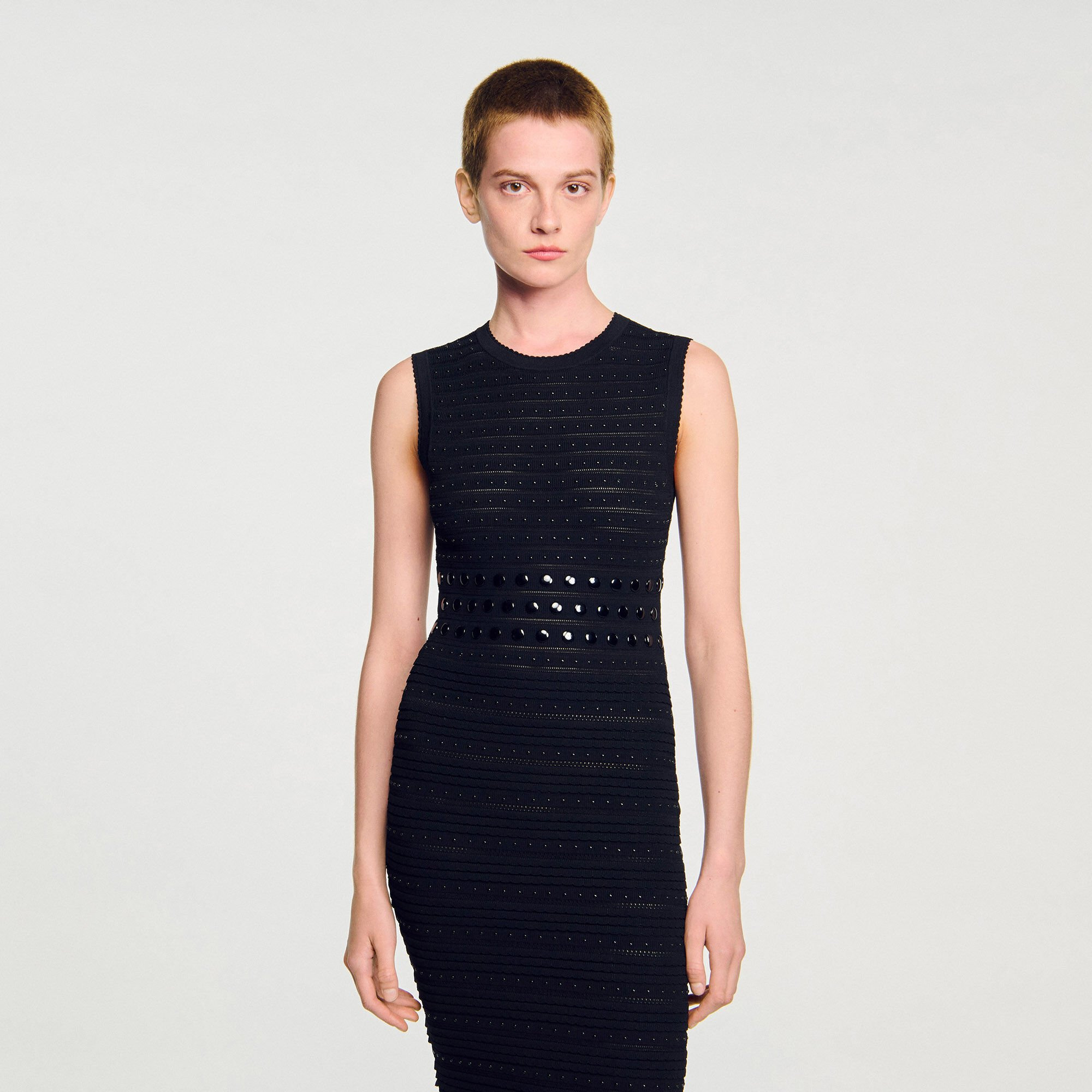 KNIT MIDI DRESS WITH STUDS - 4