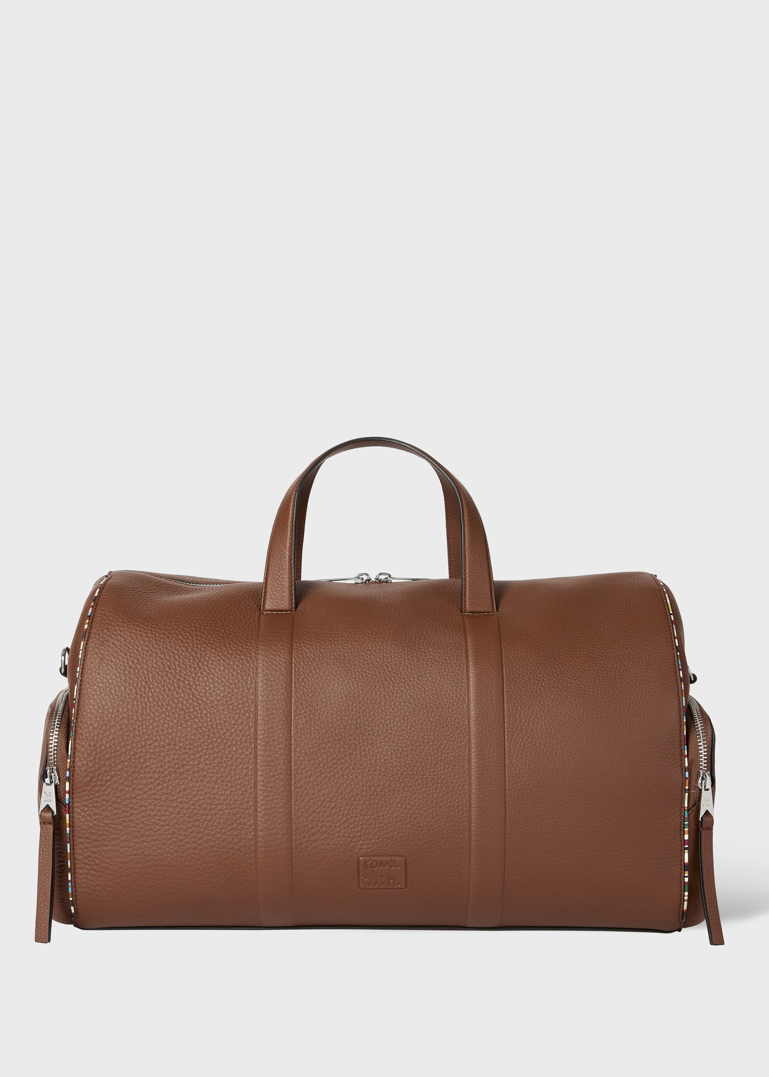 Tan Leather 'Signature Stripe' Piping Holdall - 1