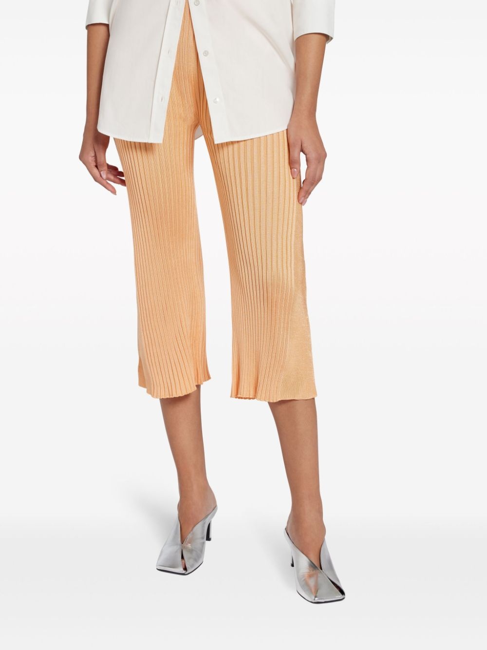 ribbed-panel cropped trousers - 5