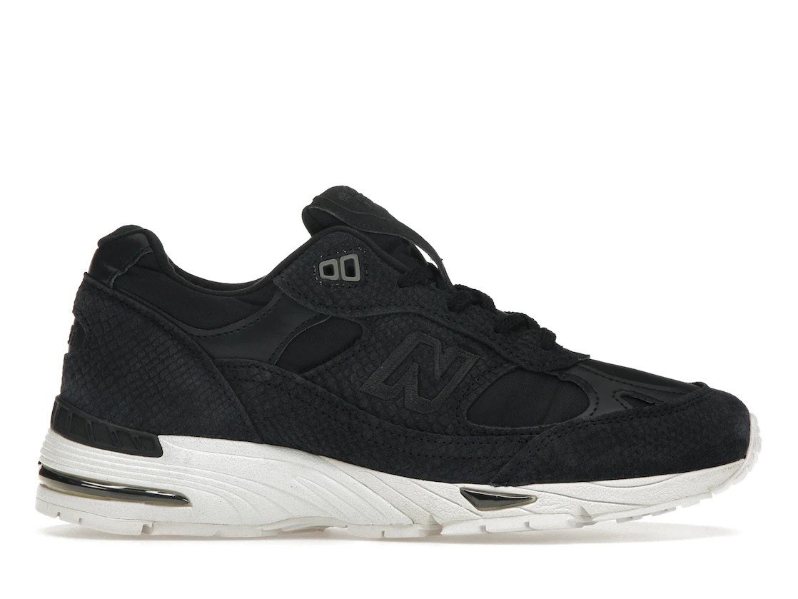 New Balance 991 Made in England Black Reptile (Women's) - 1