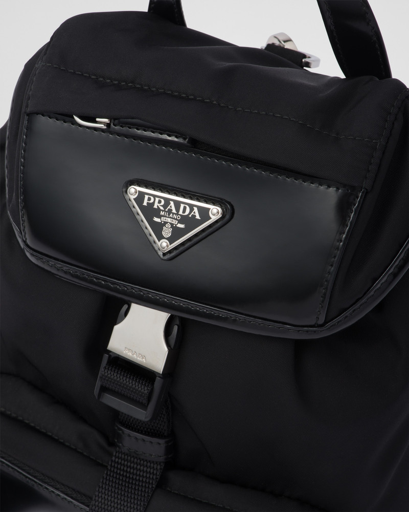 Re-Nylon and brushed leather backpack 6