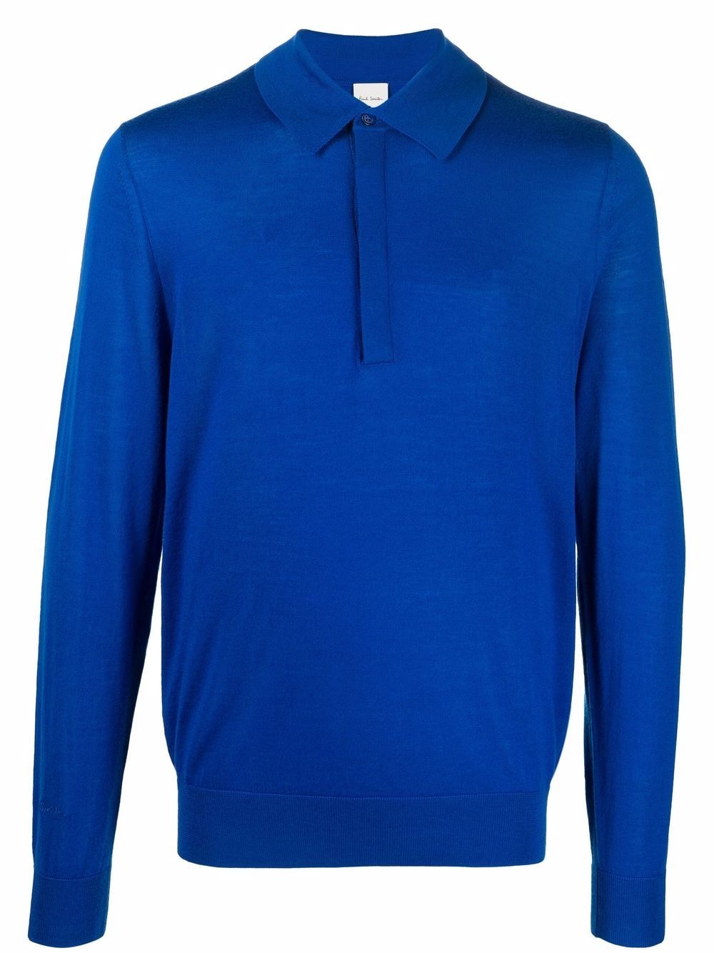 long-sleeve merino polo shirt - 1