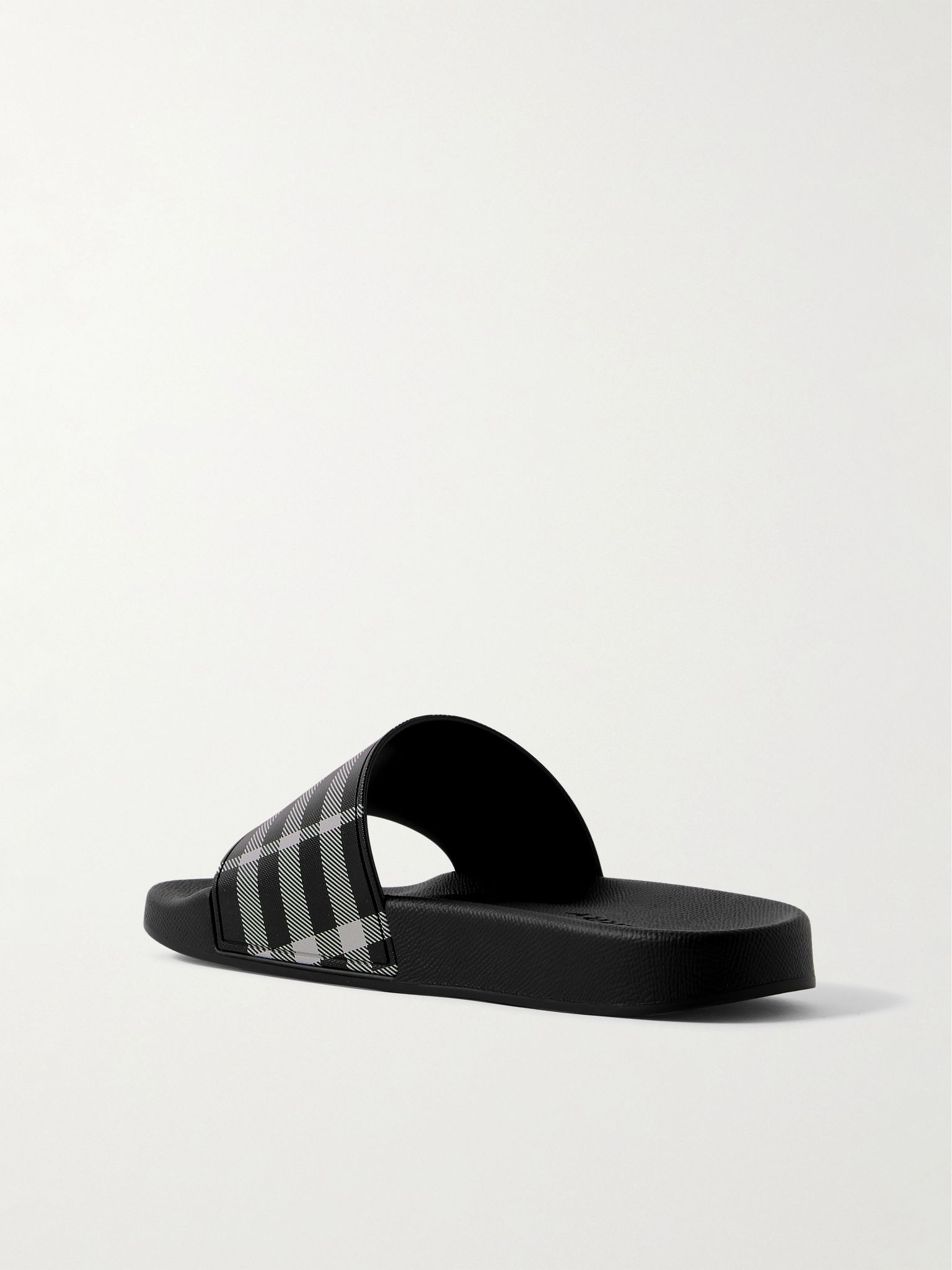 Checked Rubber Slides Black - 4