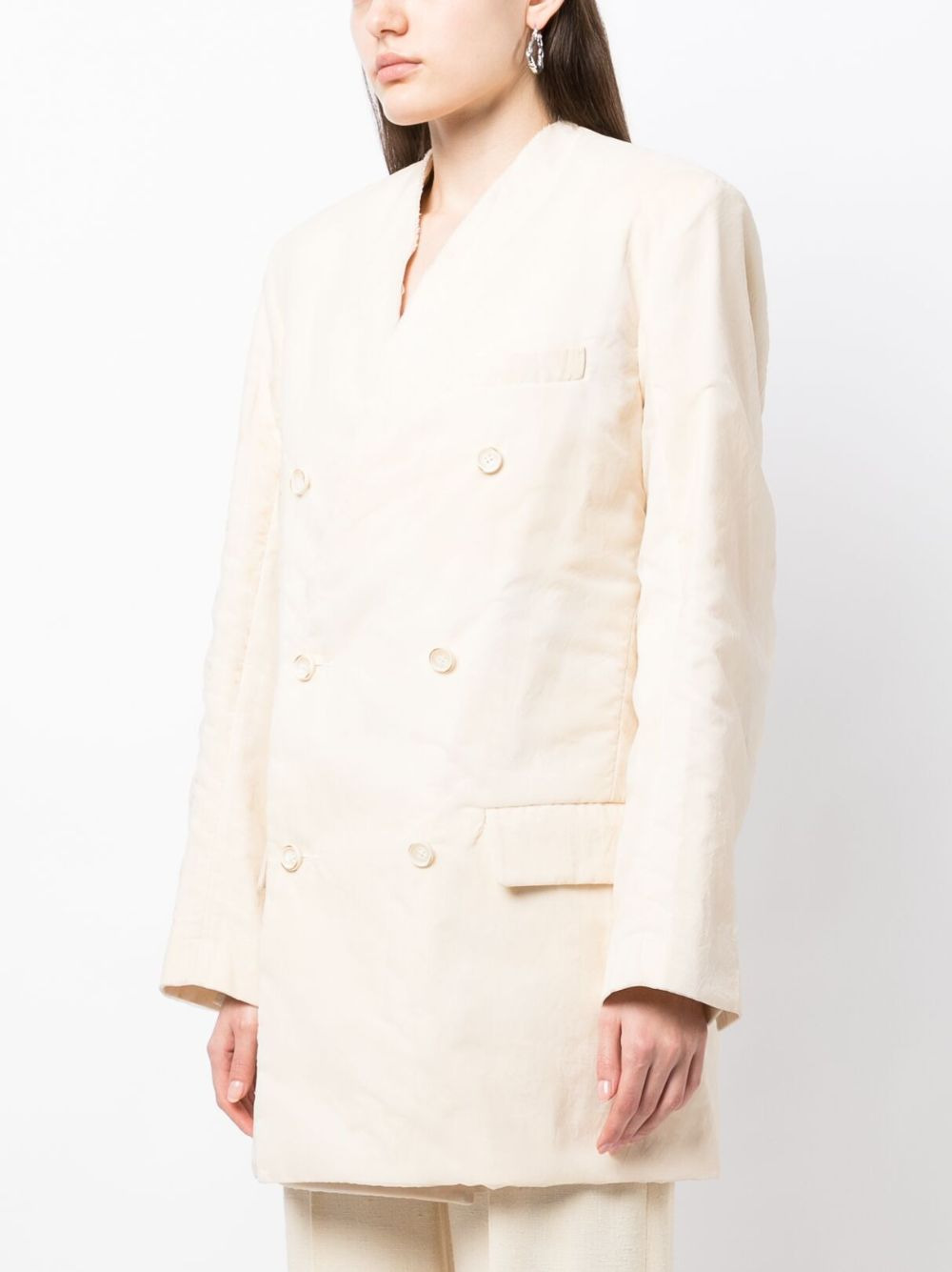 cotton double-breasted blazer - 3