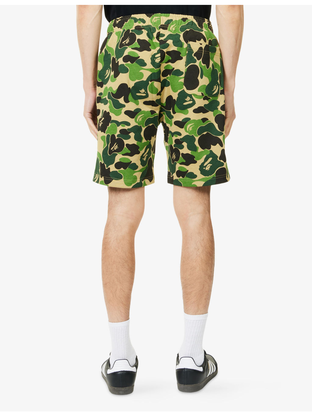 Camo Shark Printed Cotton Sweat Shorts - 4