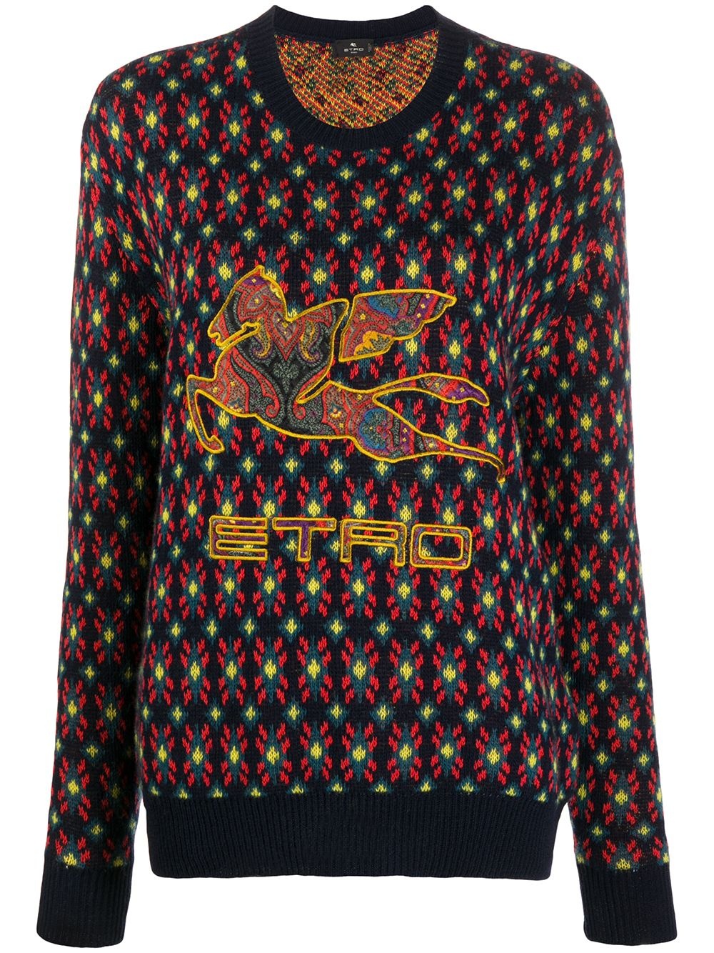 patterned logo jumper - 1