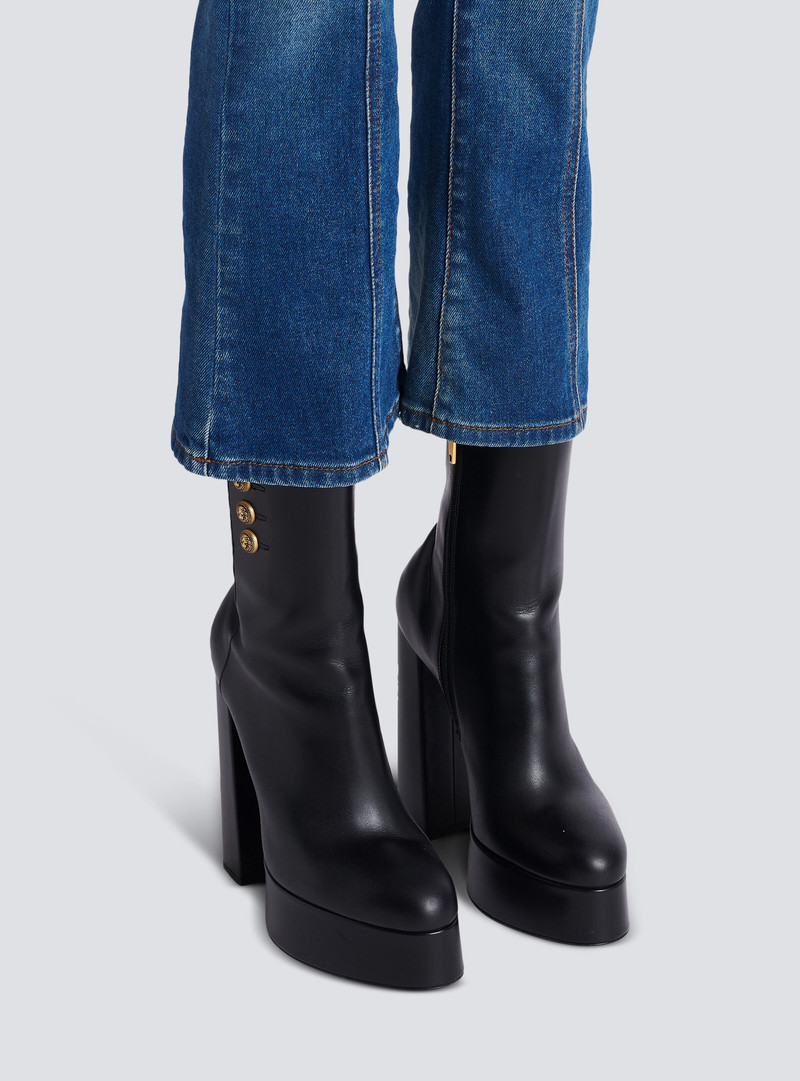 Balmain Brune leather ankle boots outlook