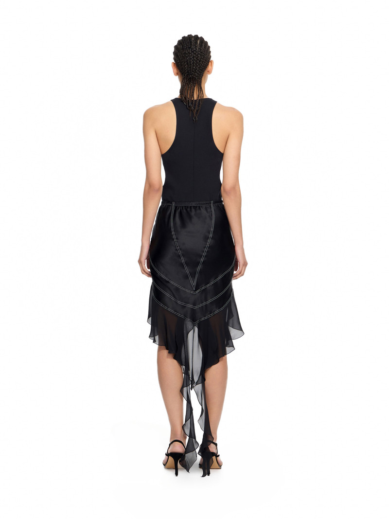 Geo Satin Pkt Belt Col Block Skirt 4