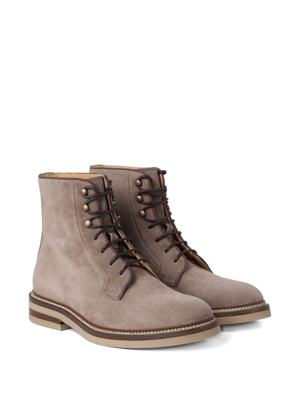 lace-up suede boots - 2