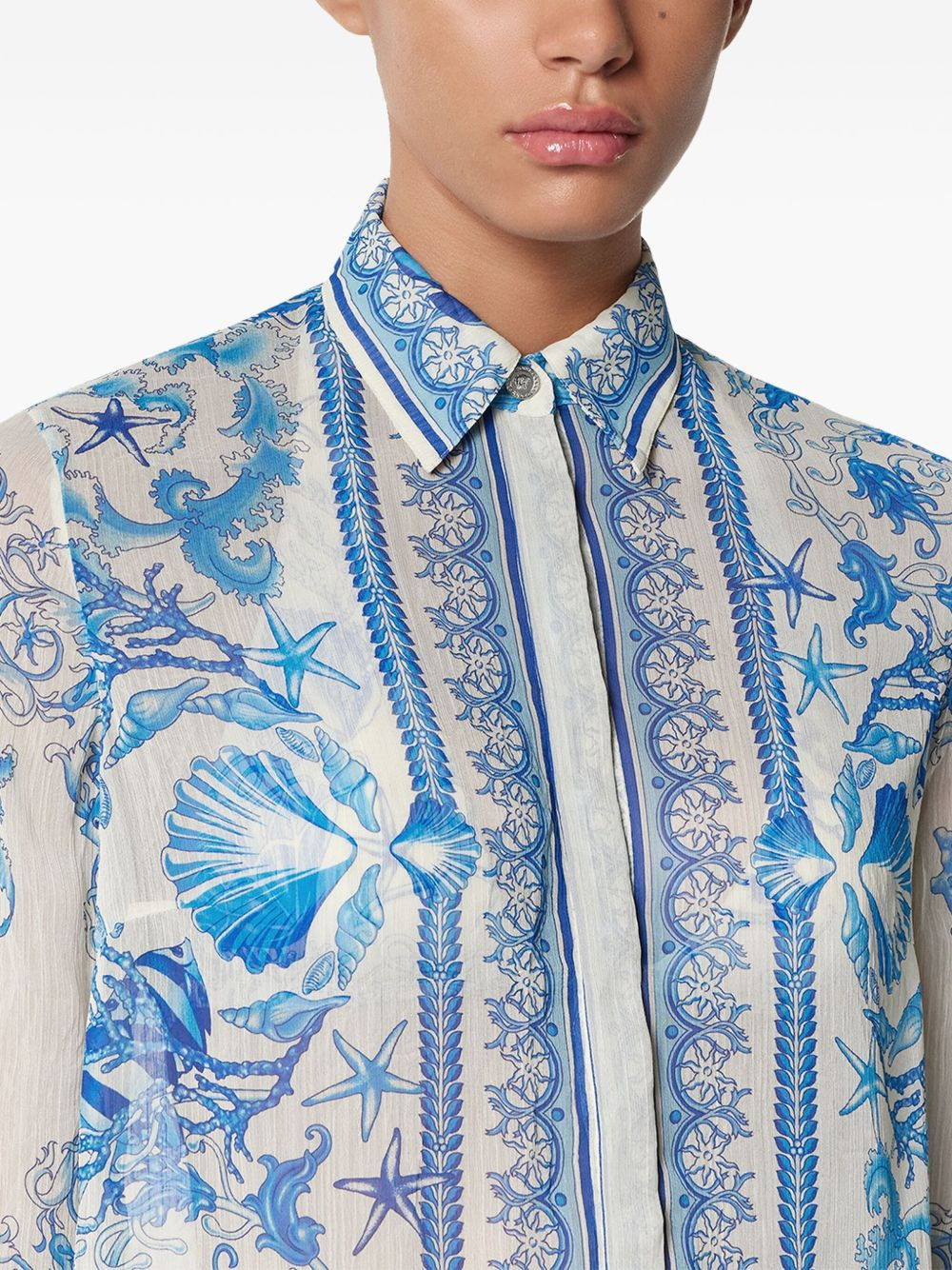 Underwater Barocco crêpe shirt - 5