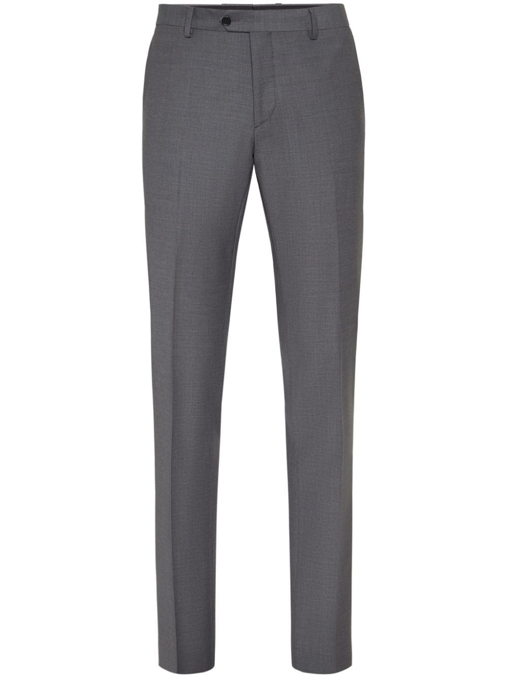 straight-leg wool-blend trousers - 1