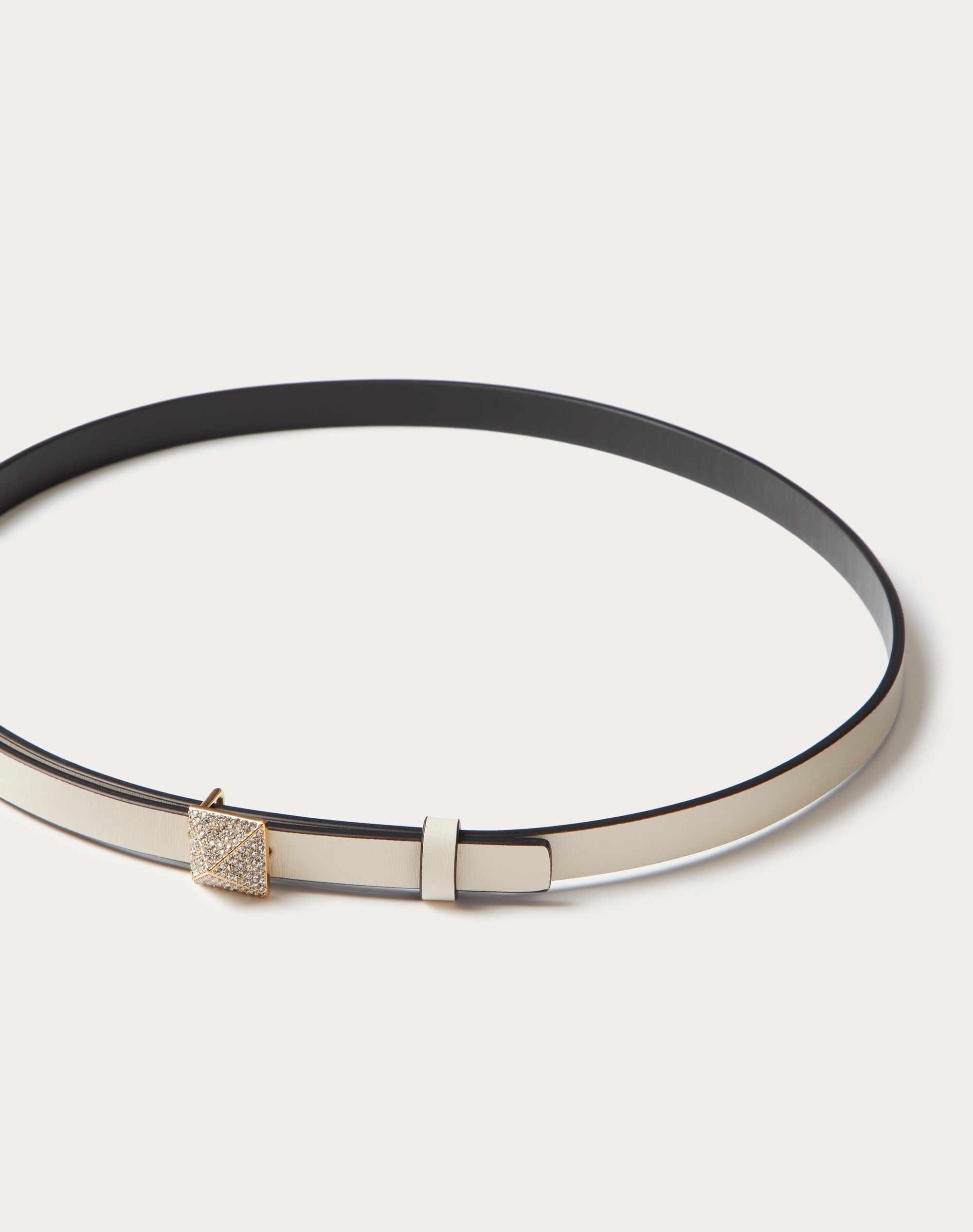 ONE STUD REVERSIBLE SHINY CALFSKIN BELT 12MM - 4