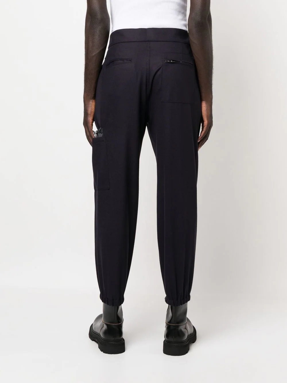 pleated tapered-leg trousers - 4