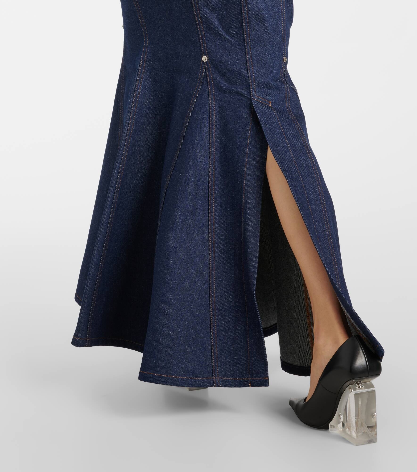 High-rise cotton maxi skirt - 7