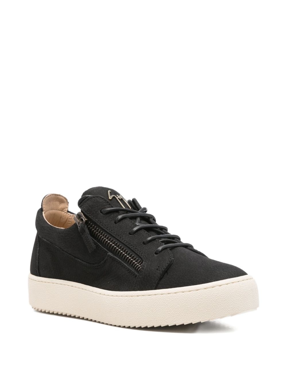 zip-detail lace-up sneakers - 2
