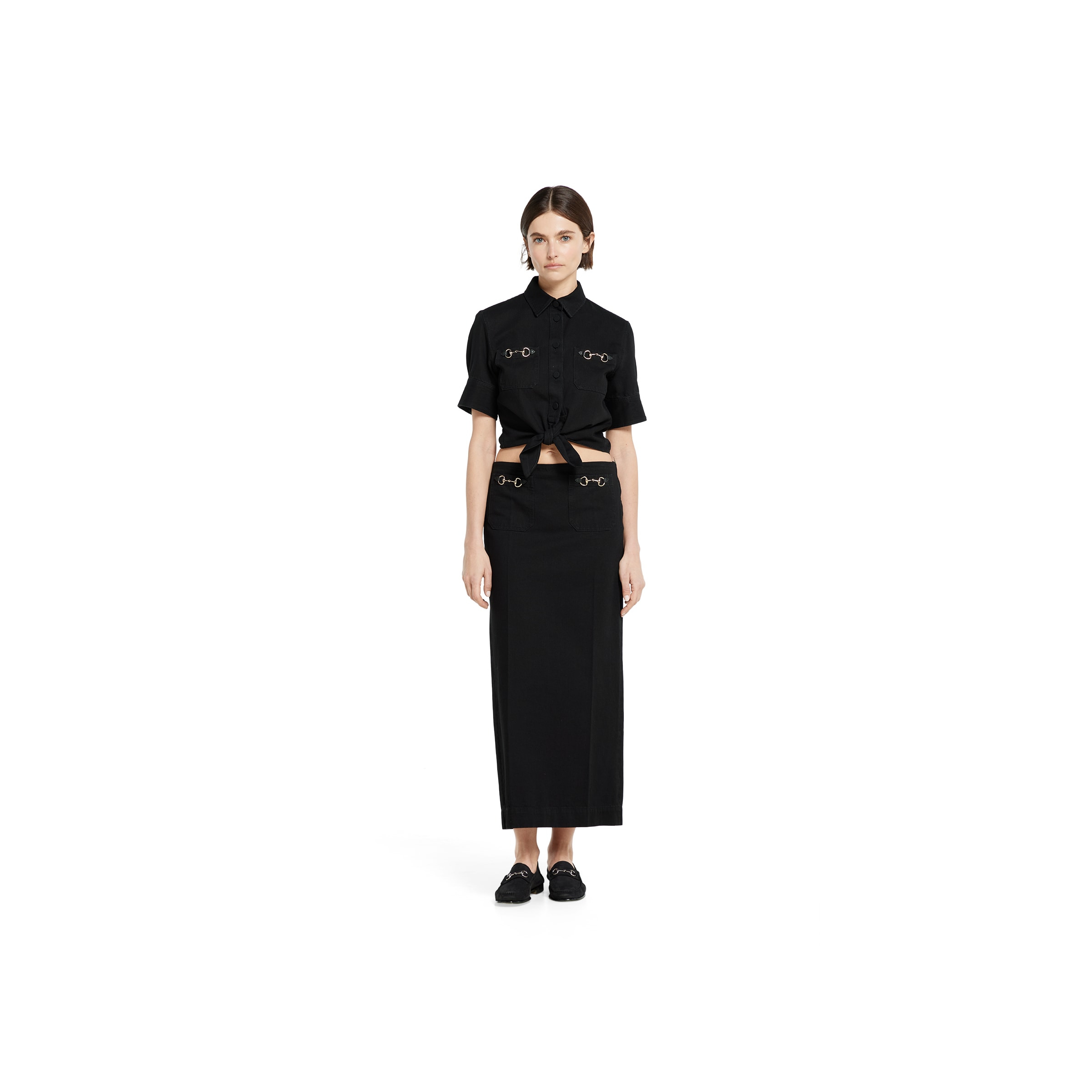 Denim skirt with Horsebit - 2