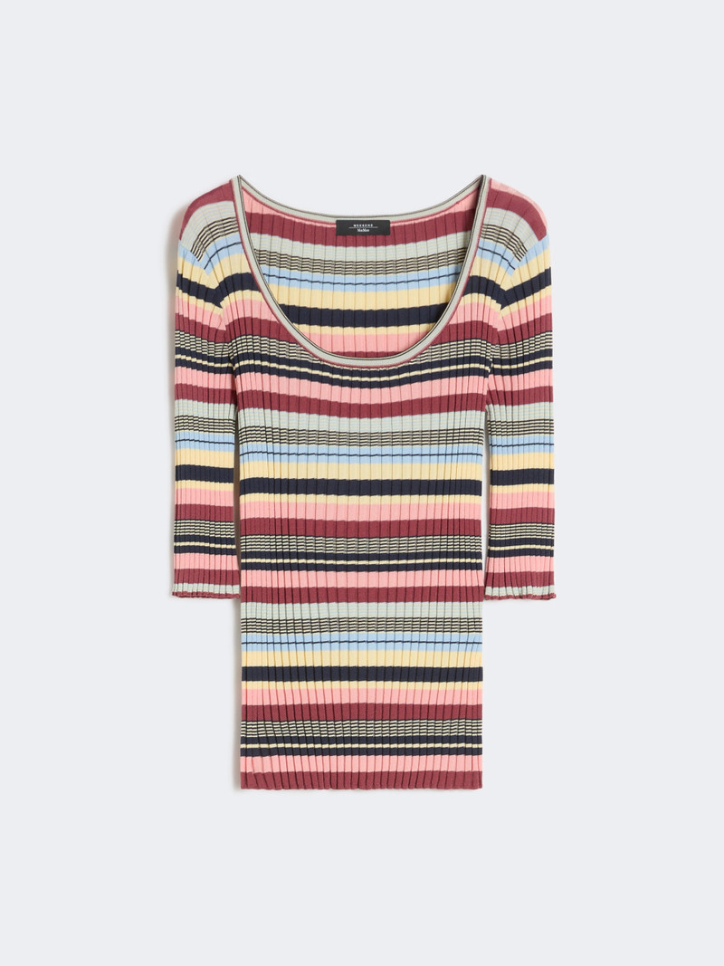 GUGLIA Stretch viscose yarn ribbed jumper - MULTICOLOUR 1