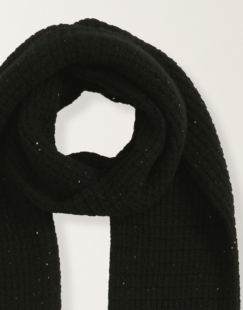 Wool and silk scarf with sequins 3