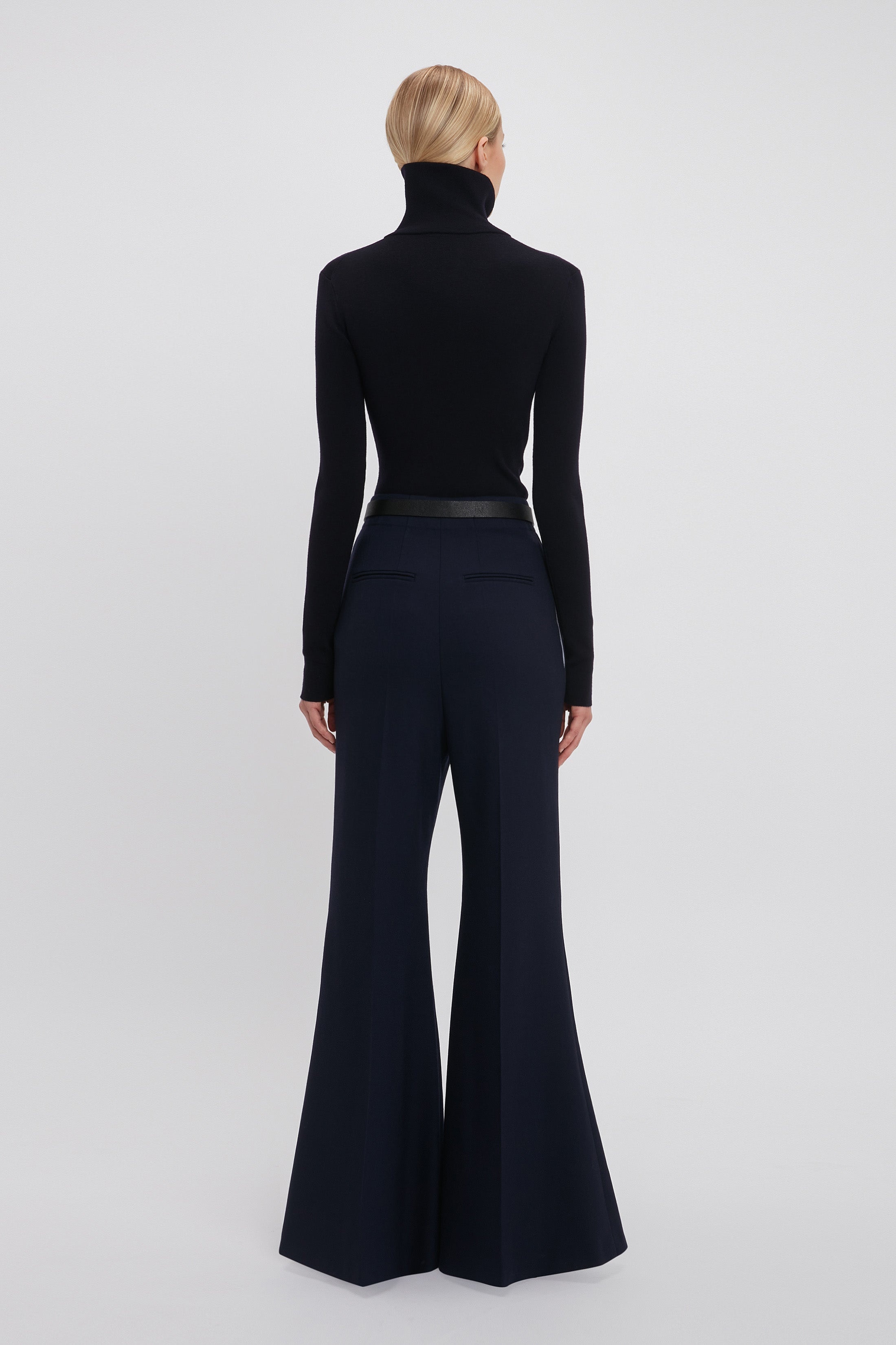 Half Zip High Neck Top In Ink Blue - 5