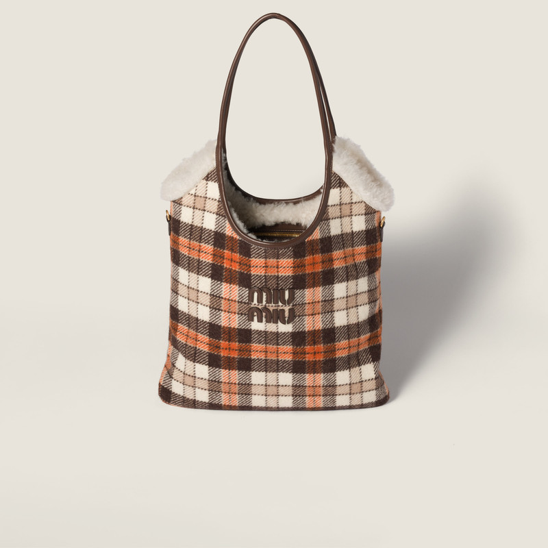 IVY plaid and shearling bag 1