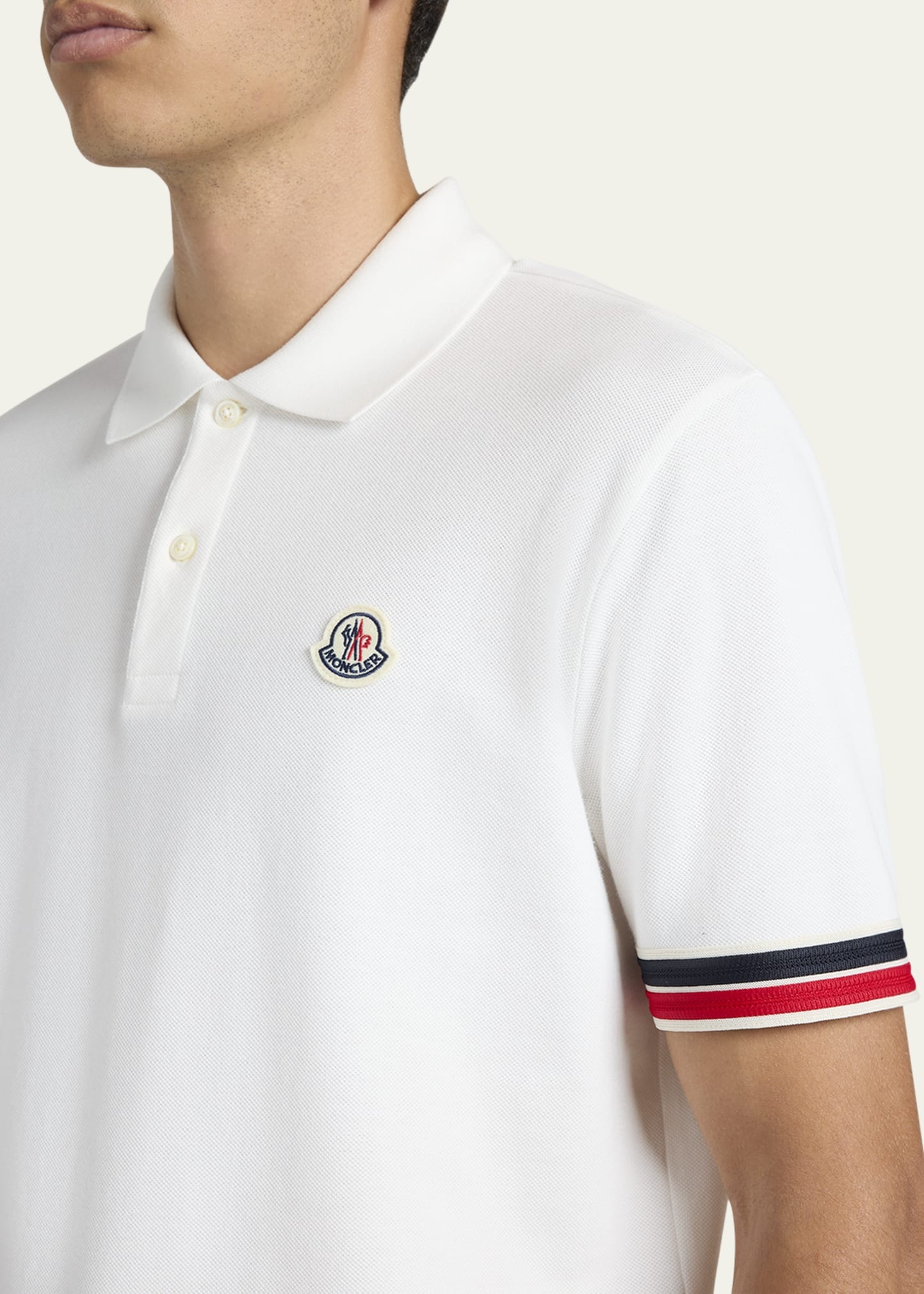 Men's Striped-Trim Pique Polo Shirt - 5