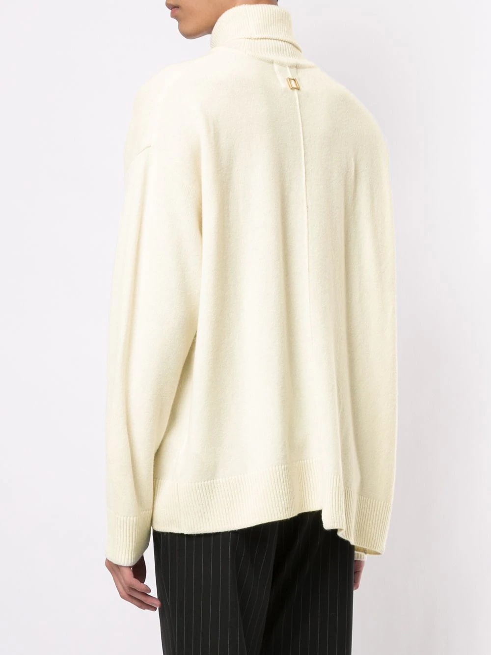 asymmetric-hem roll neck sweater - 4