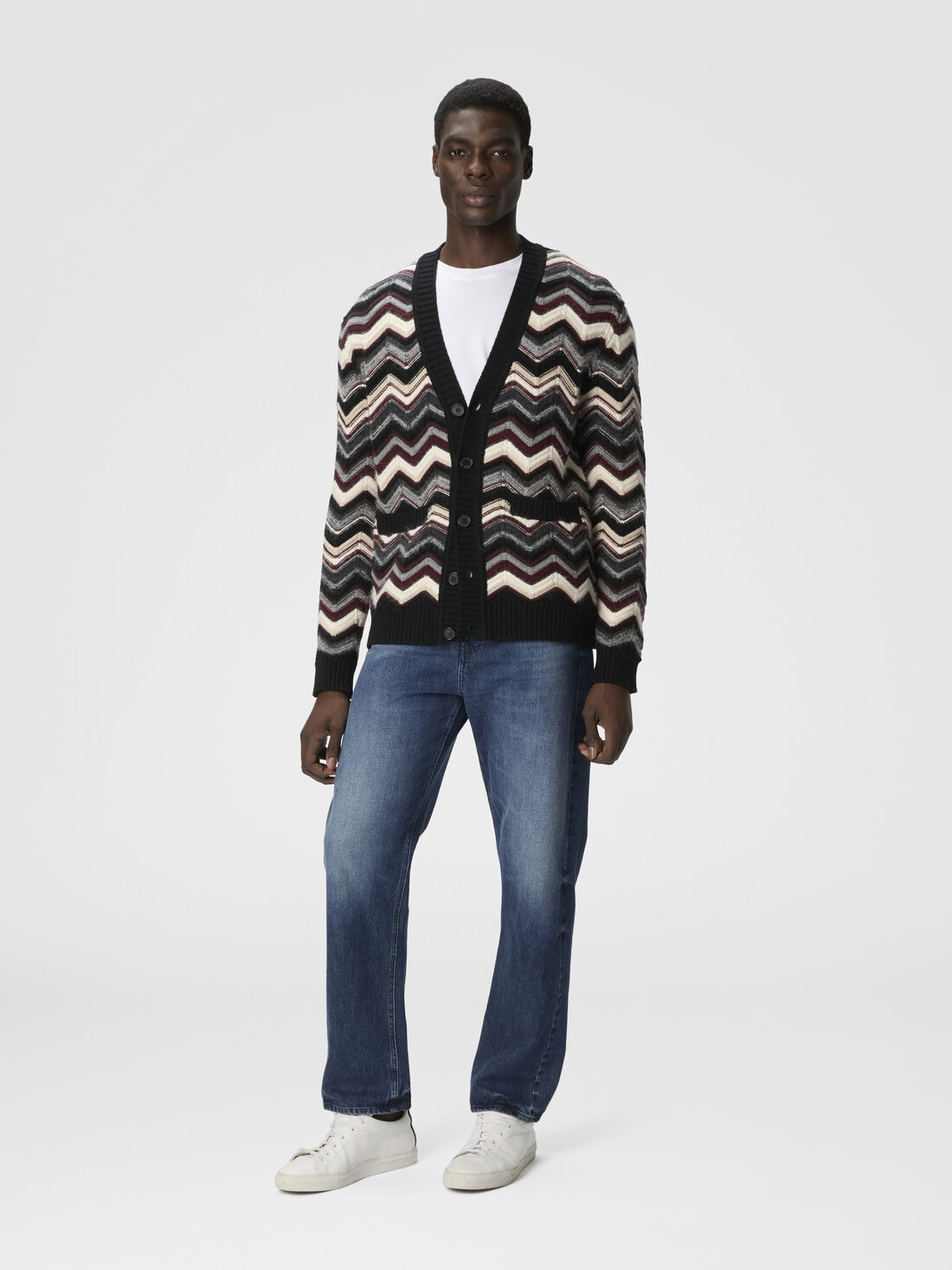 The cardigan in wool and alpaca with zigzag - 2
