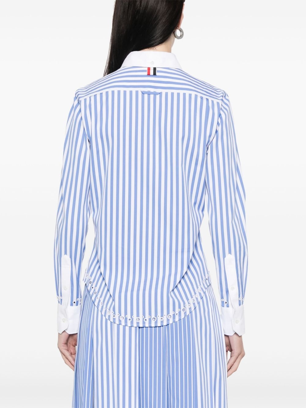 broderie-anglaise striped shirt - 4