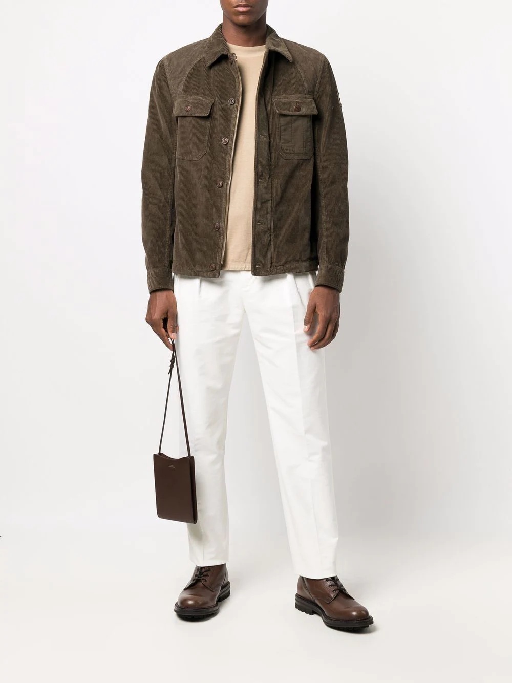 corduroy button-through shirt jacket - 2