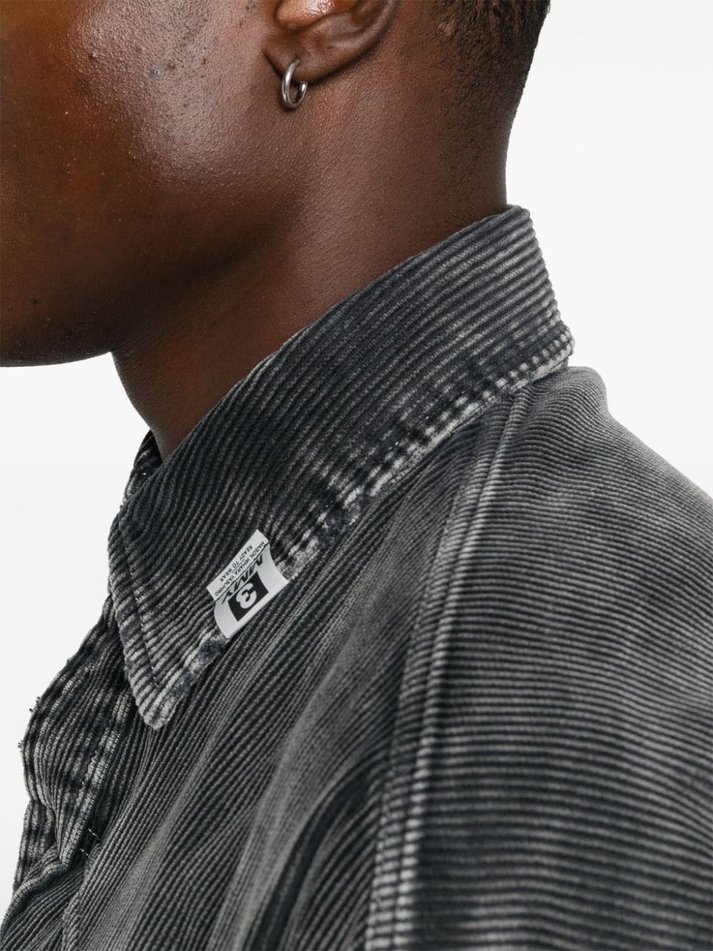 distressed-finish corduroy shirt - 5