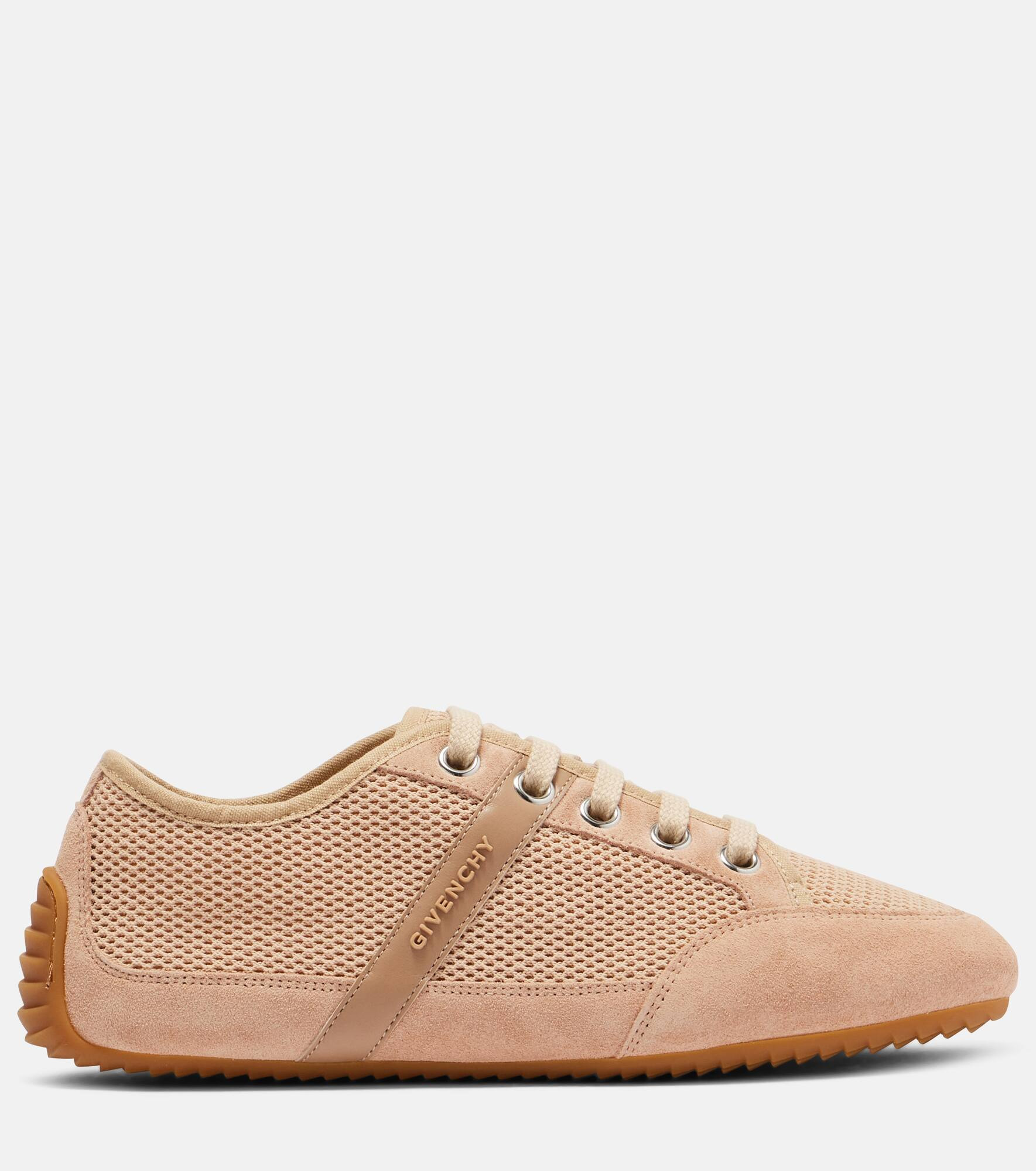 Slim suede-trimmed sneakers - 4