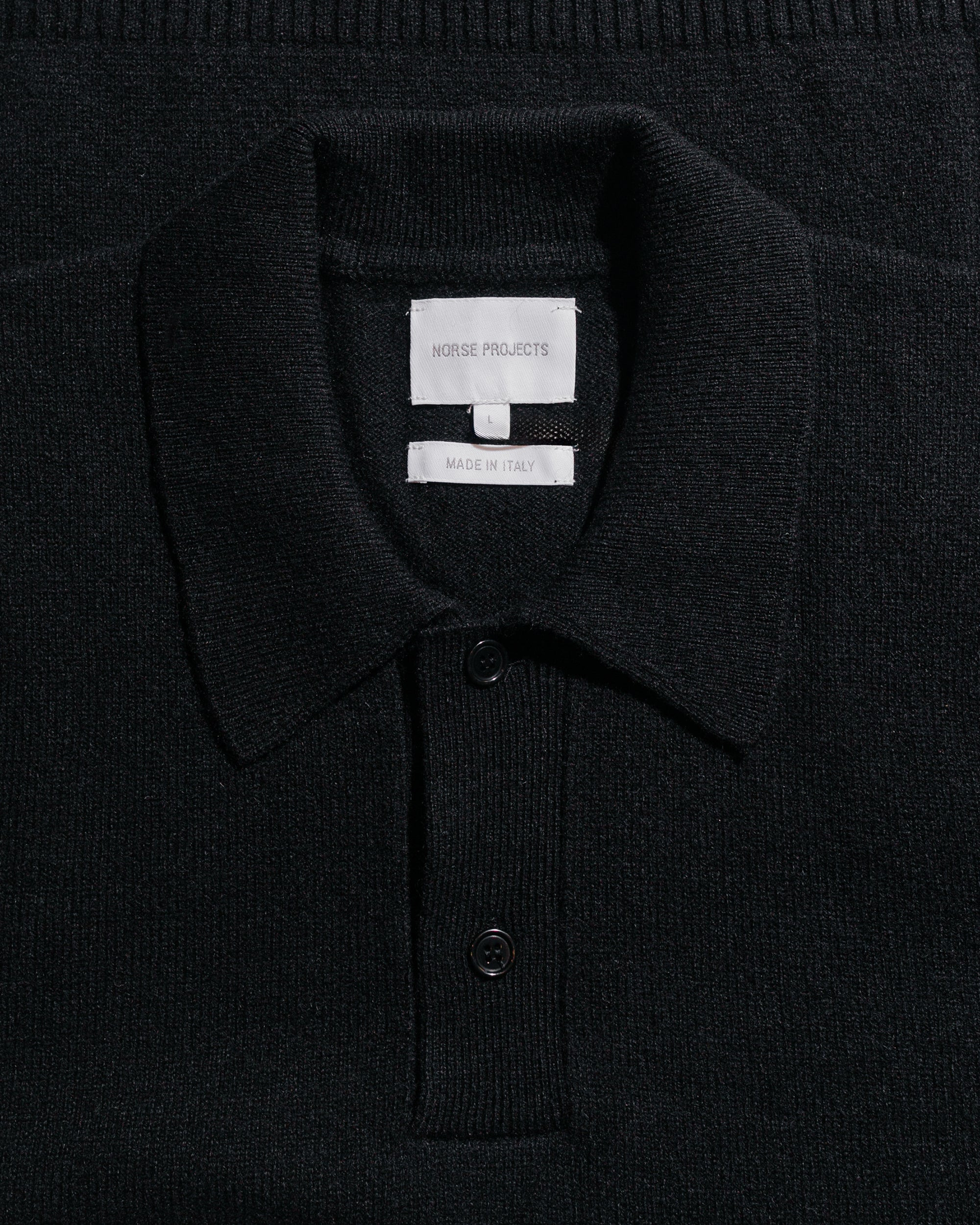 Standard Merino Lambswool Polo Black - 5