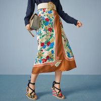 GUCCI Gucci floral print silk wrap skirt | REVERSIBLE