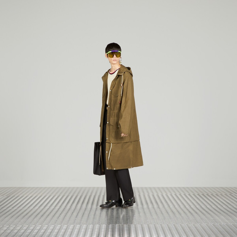 GUCCI Waxed cotton adjustable length jacket outlook