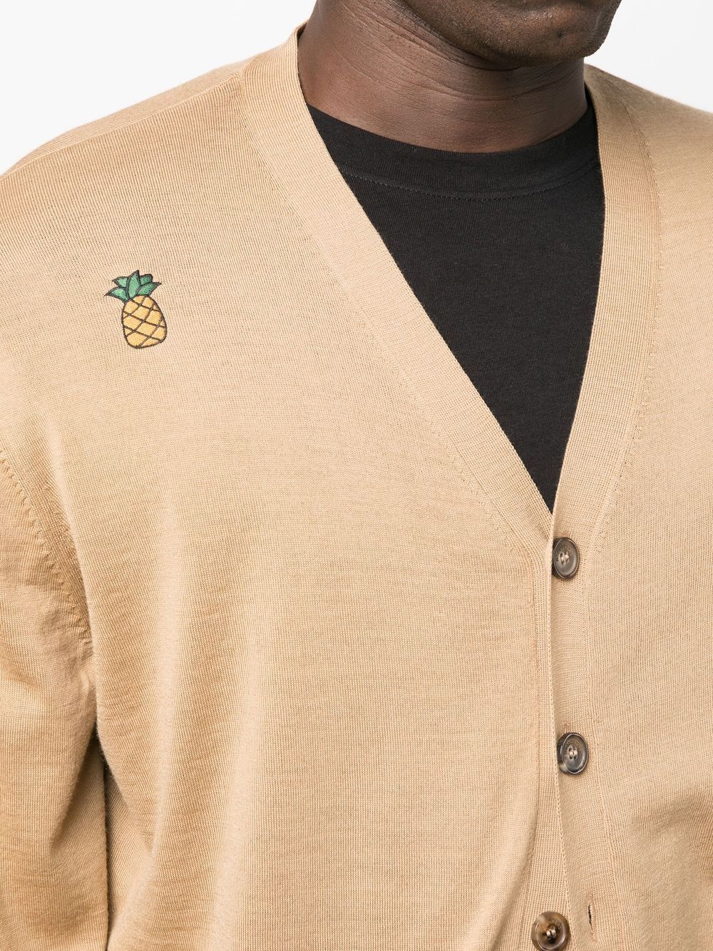 embroidered-logo V-neck cardigan - 5