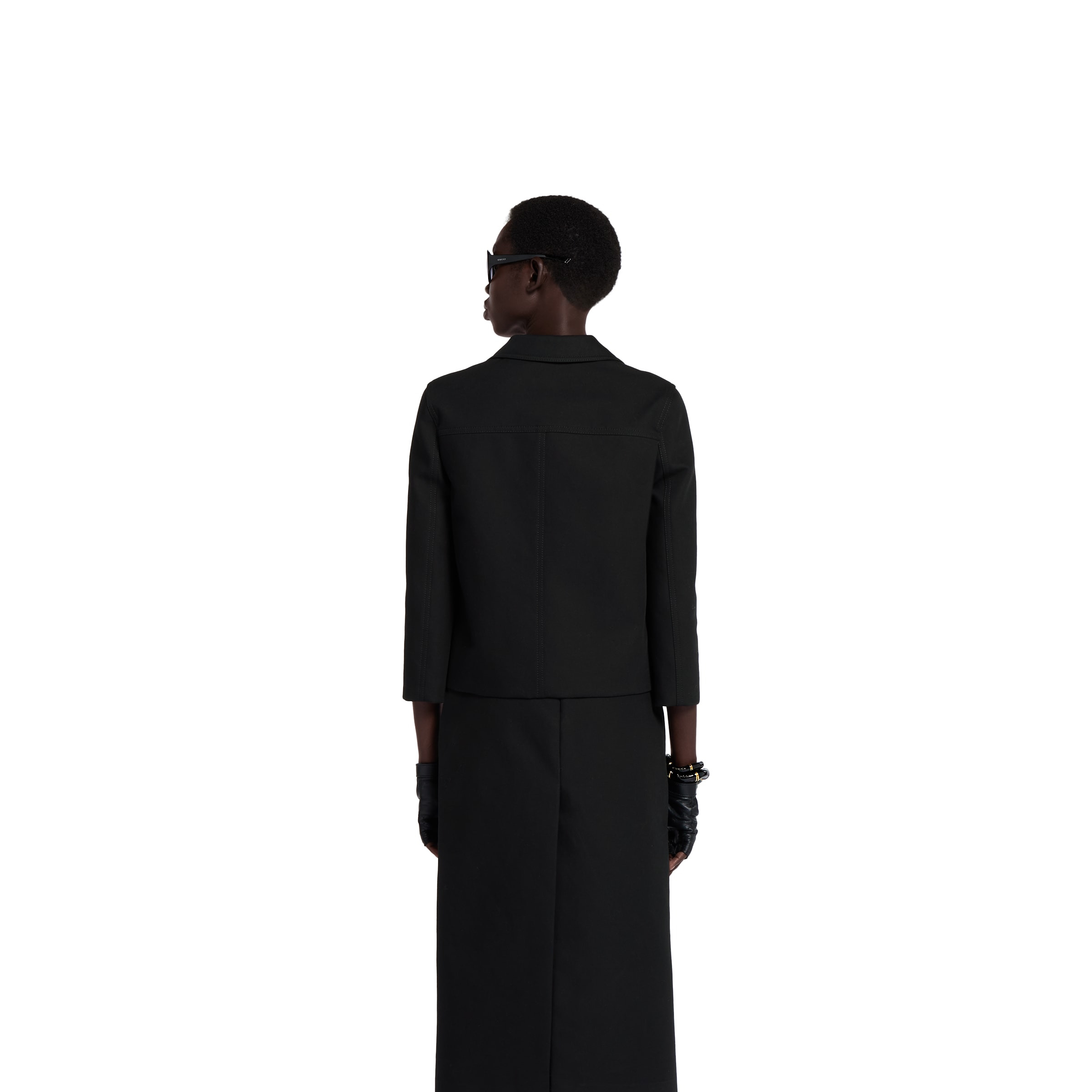 Cotton gabardine 3/4 sleeve jacket - 4