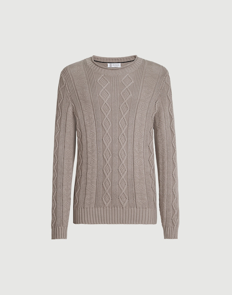 Cotton fisherman's cable sweater 1
