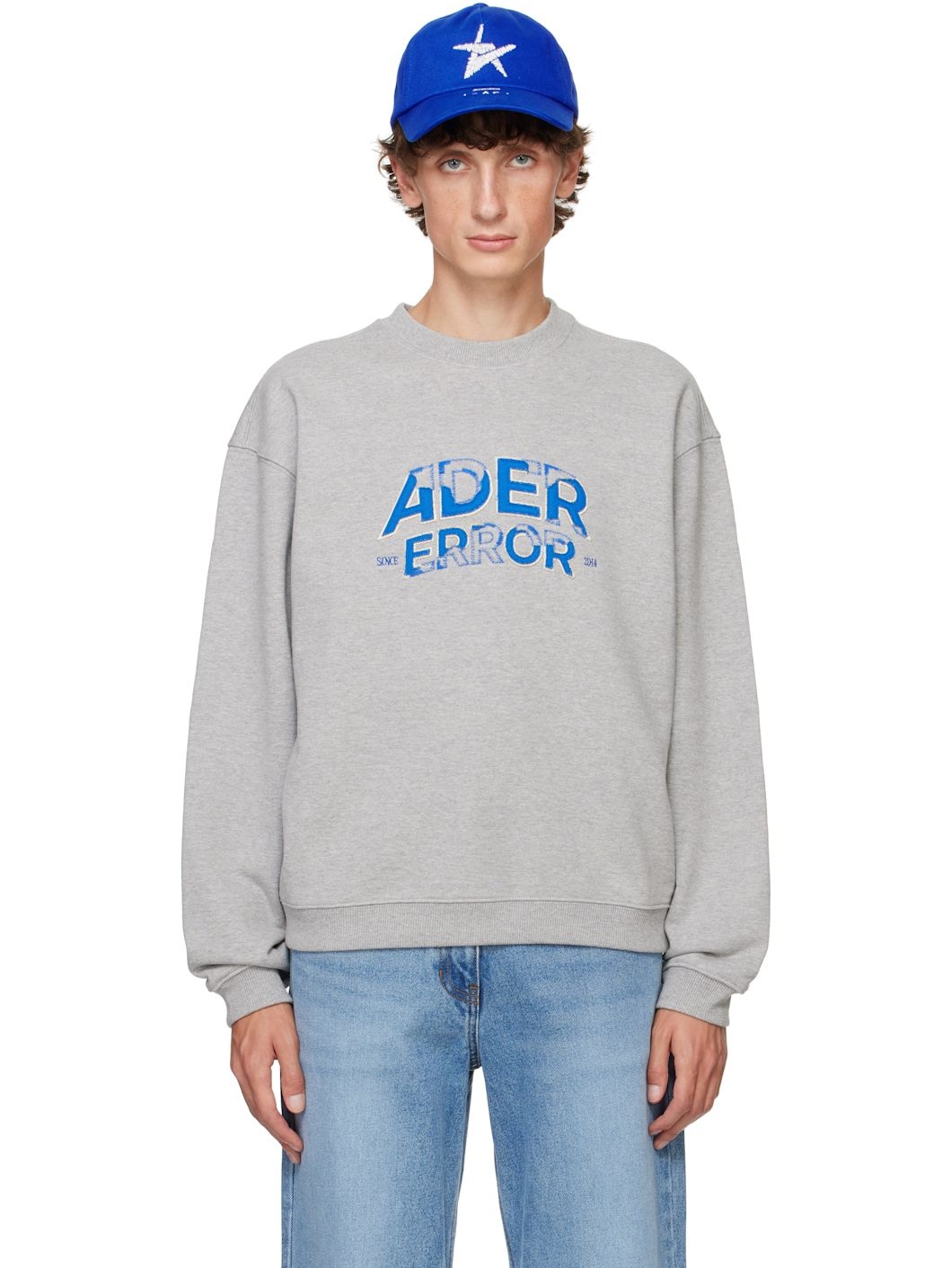 Gray Embroidered-Logo Sweatshirt - 1